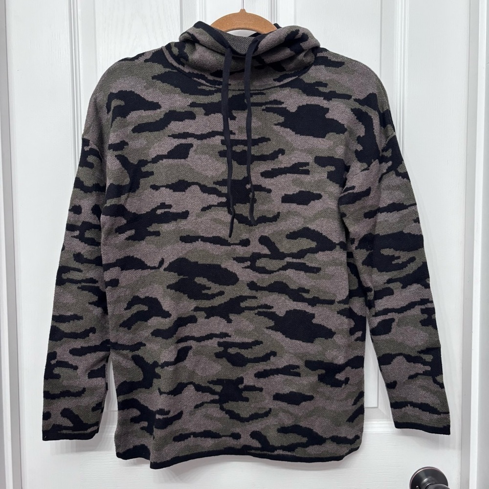 Camo Cowl Neck Sweater | Rachel Zoe Size XS